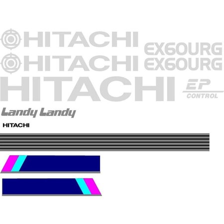 Decal Set With EP Control And Landy Decals For Hitachi EX60URG Excavator